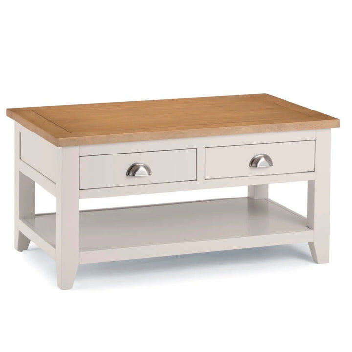 Richmond Elephant Grey Coffee Table with 2 Drawers2 - Duck Barn Interiors