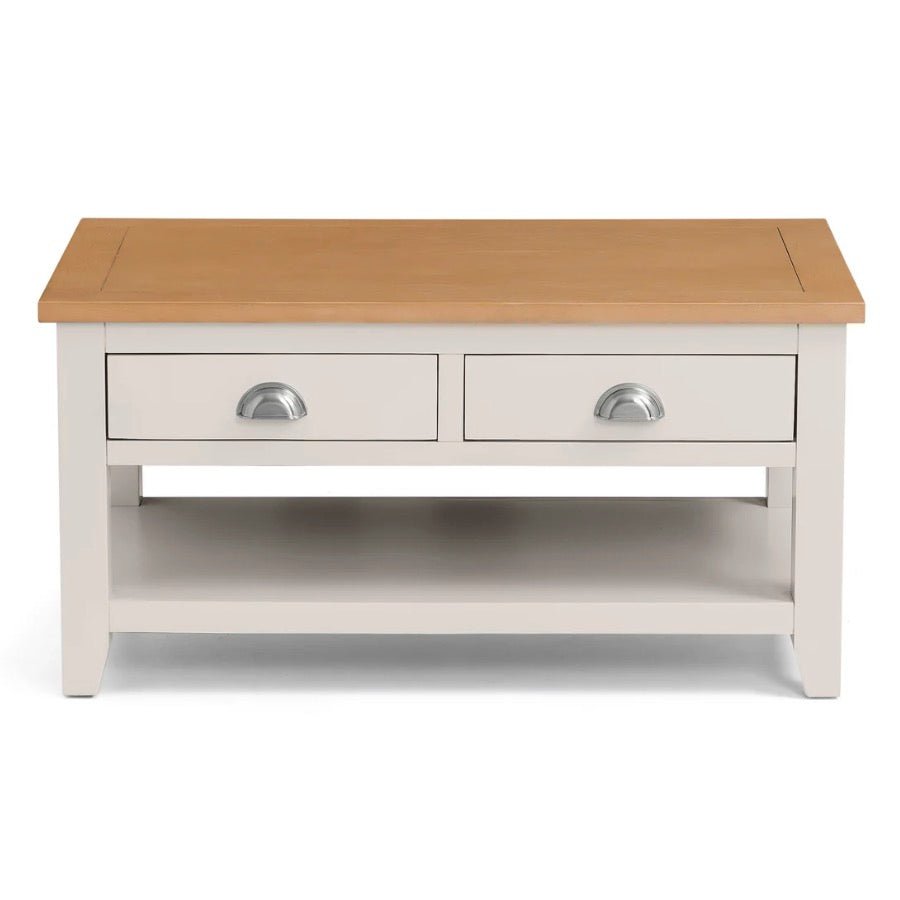 Richmond Elephant Grey Coffee Table with 2 Drawers3 - Duck Barn Interiors