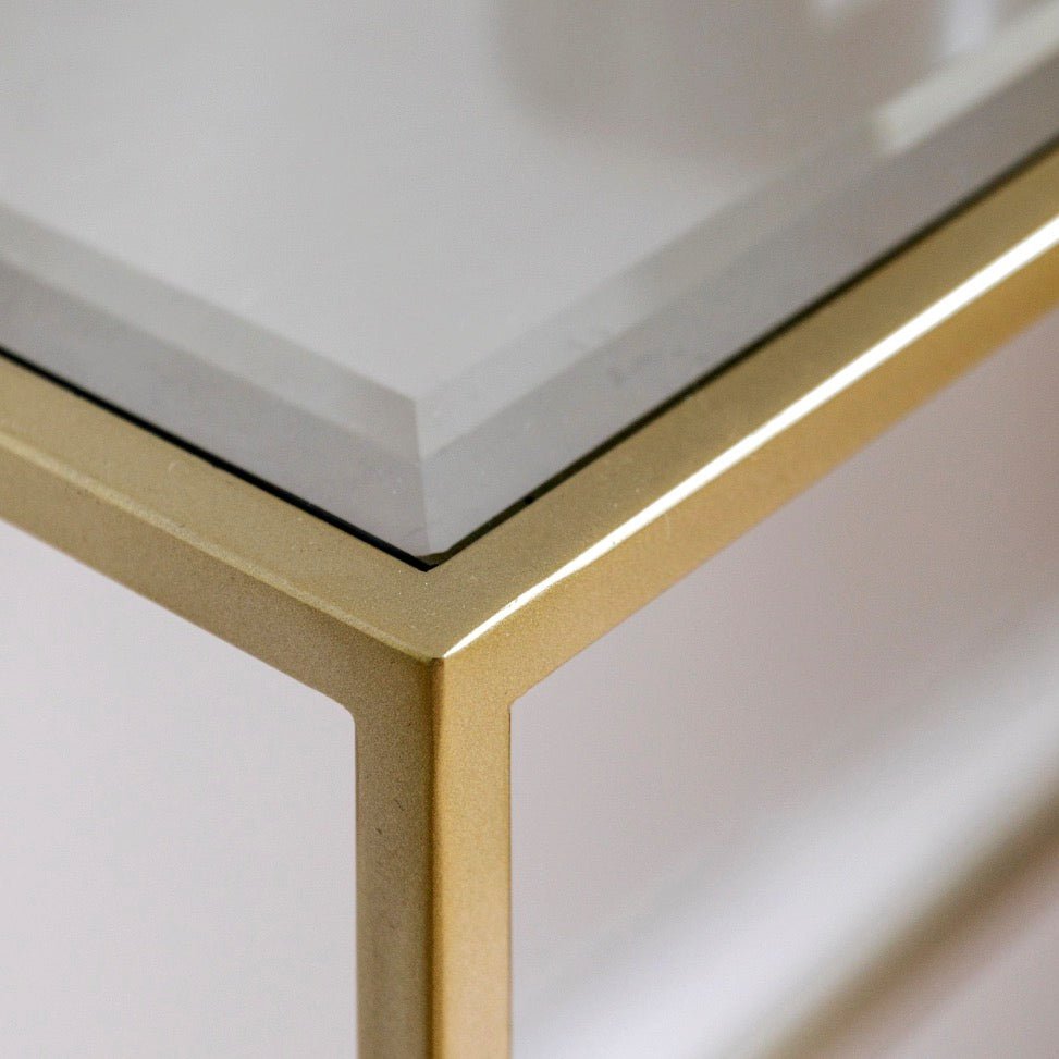 Rothbury Glass Console Table - Champagne2 - Duck Barn Interiors