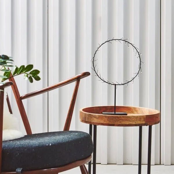 Round Table Aurora with Warm LED Light - Battery Powered - Black3 - Duck Barn Interiors