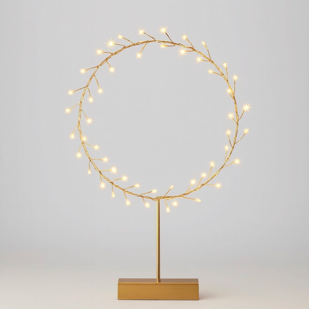 Round Table Aurora with Warm LED Light - Battery Powered - Gold3 - Duck Barn Interiors