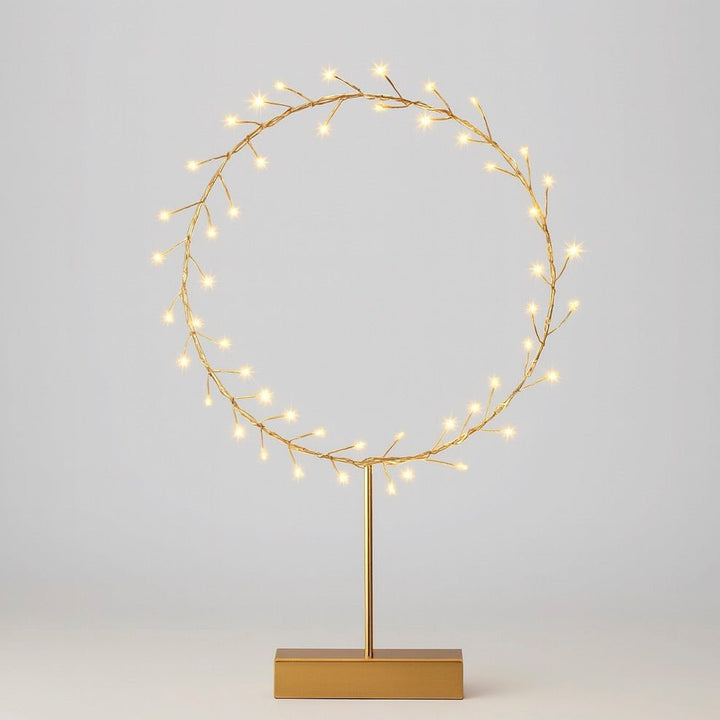 Round Table Aurora with Warm LED Light - Battery Powered - Gold3 - Duck Barn Interiors