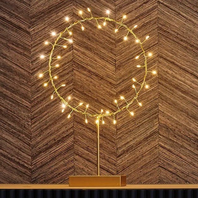 Round Table Aurora with Warm LED Light - Battery Powered - Gold2 - Duck Barn Interiors