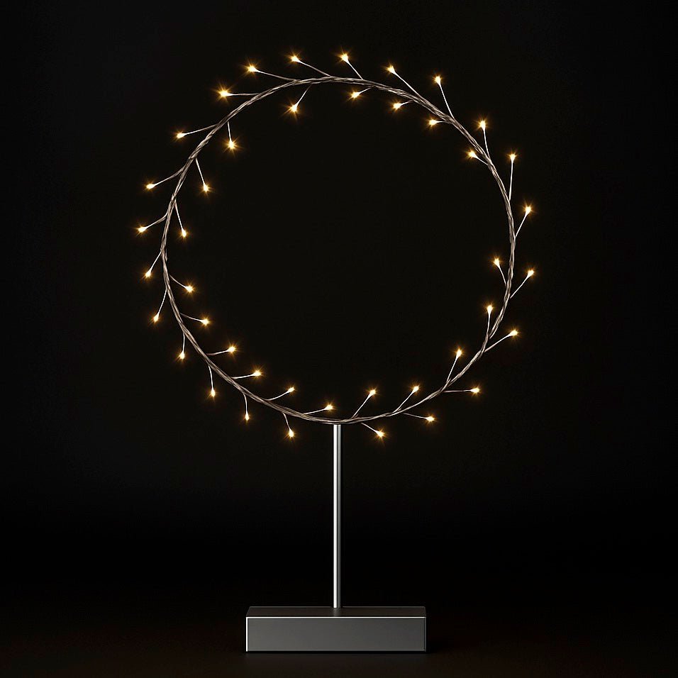 Round Table Aurora with Warm LED Light - Battery Powered - Silver3 - Duck Barn Interiors