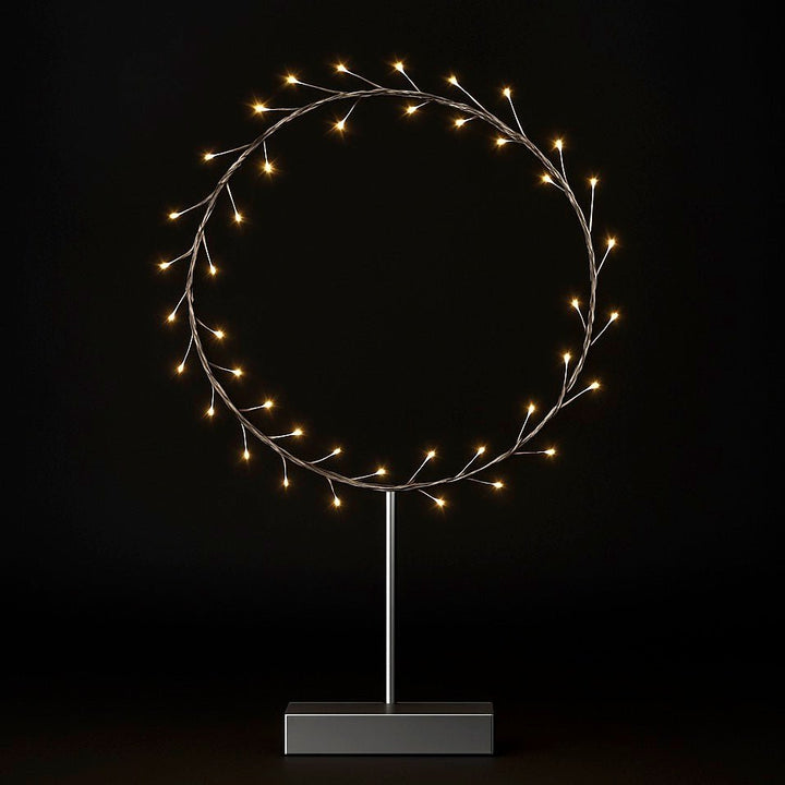 Round Table Aurora with Warm LED Light - Battery Powered - Silver3 - Duck Barn Interiors