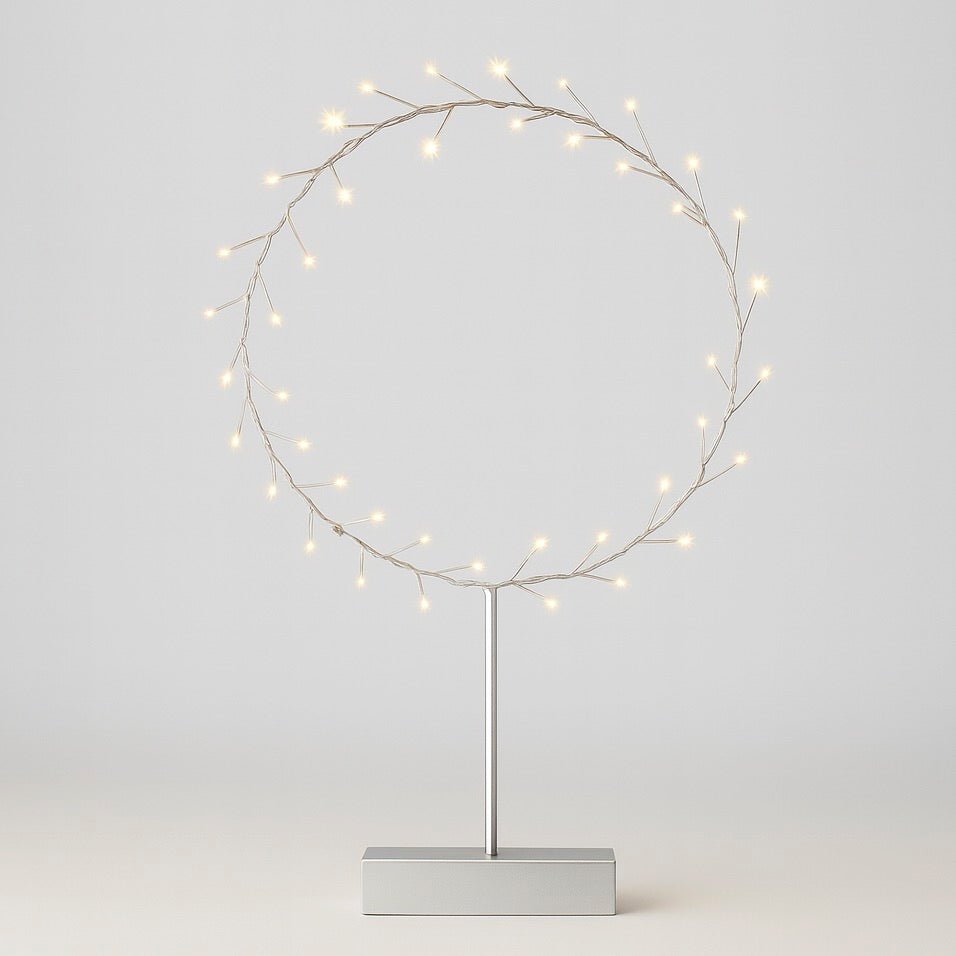 Round Table Aurora with Warm LED Light - Battery Powered - Silver5 - Duck Barn Interiors