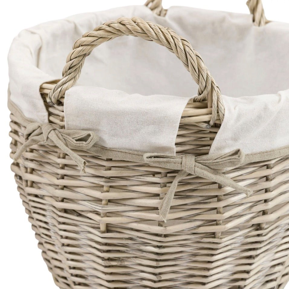 Round Willow Aro Lined Baskets - Set of 35 - Duck Barn Interiors