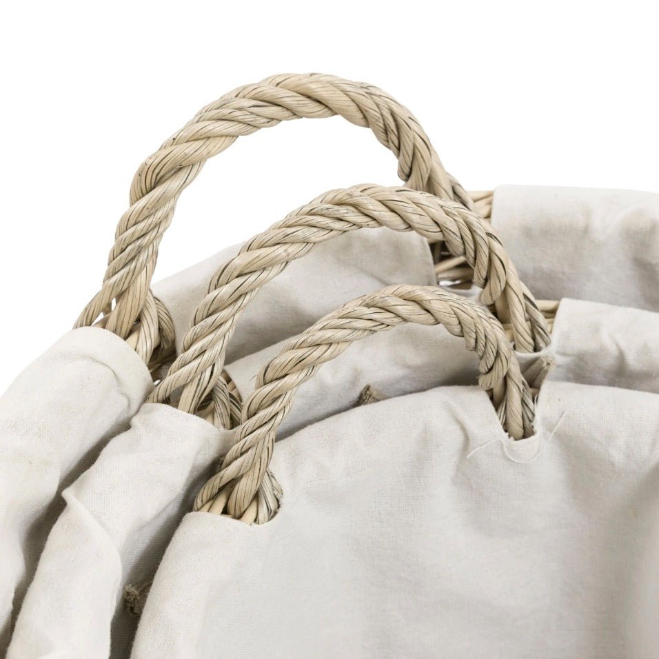 Round Willow Aro Lined Baskets - Set of 36 - Duck Barn Interiors