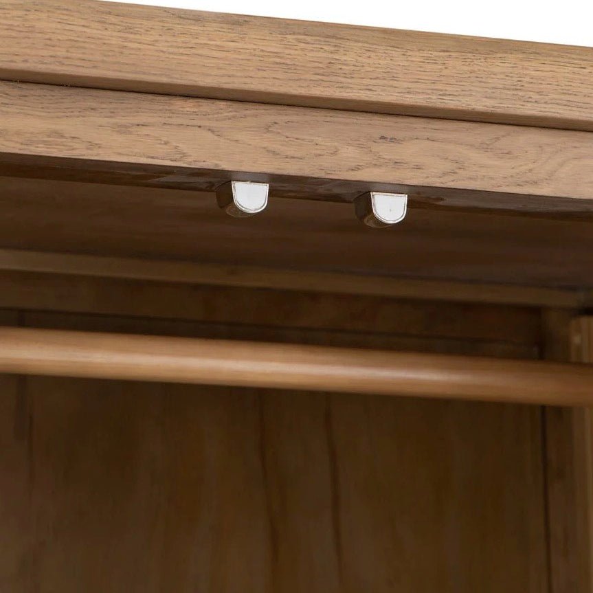 Rusper Oak 2 Door Wardrobe with Drawer12 - Duck Barn Interiors