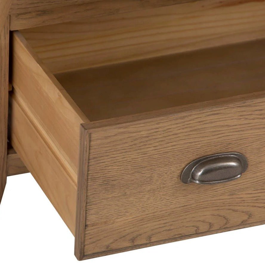 Rusper Oak 2 Door Wardrobe with Drawer20 - Duck Barn Interiors