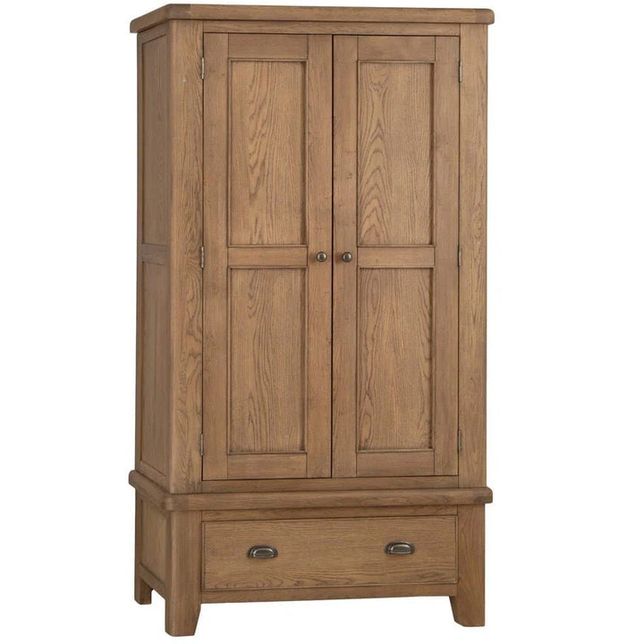Rusper Oak 2 Door Wardrobe with Drawer14 - Duck Barn Interiors