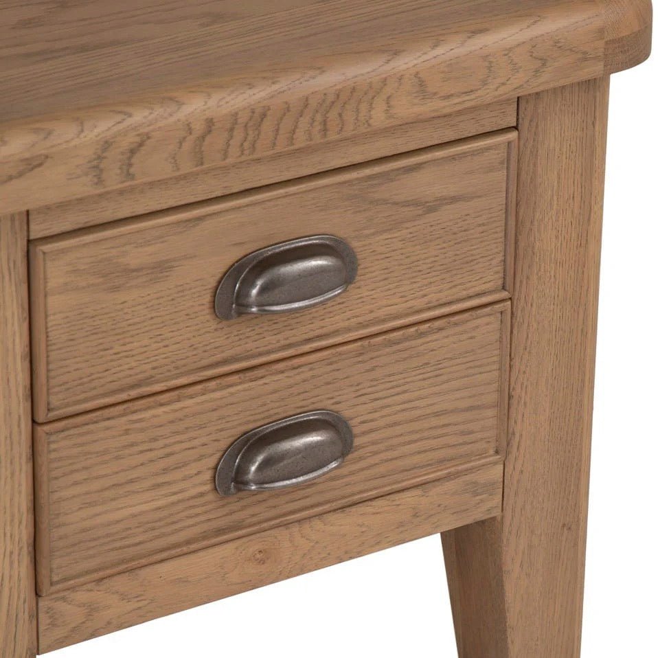 Rusper Oak 2 Drawer Side Table2 - Duck Barn Interiors