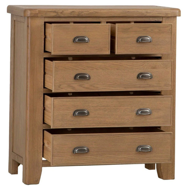 Rusper Oak 2 Over 3 Chest of Drawers3 - Duck Barn Interiors