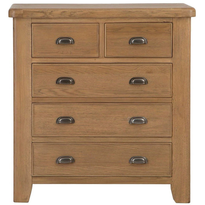 Rusper Oak 2 Over 3 Chest of Drawers10 - Duck Barn Interiors