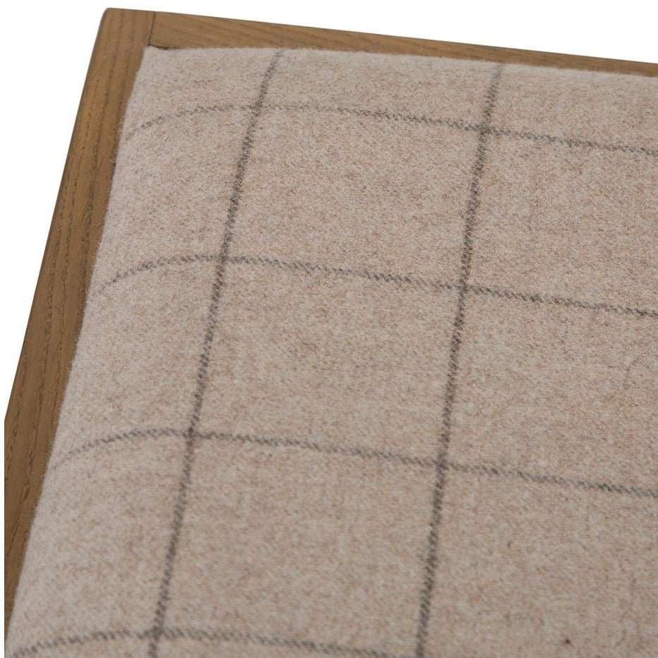 Rusper Oak 3 Basket Hall Storage Bench With Natural Check Seat18 - Duck Barn Interiors