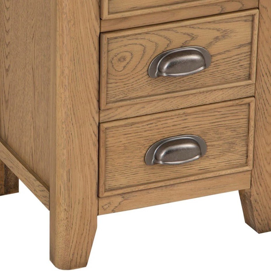Rusper Oak 3 Drawer Bedside Table14 - Duck Barn Interiors