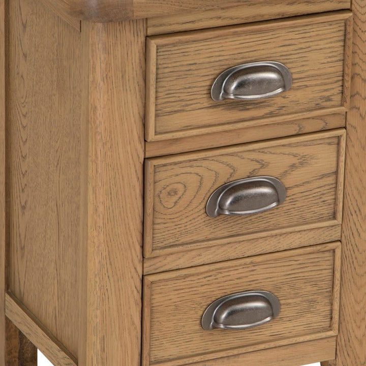 Rusper Oak 3 Drawer Bedside Table13 - Duck Barn Interiors