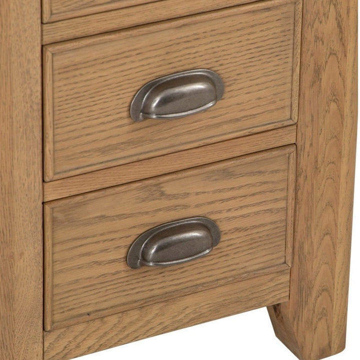 Rusper Oak 3 Drawer Bedside Table - Large17 - Duck Barn Interiors