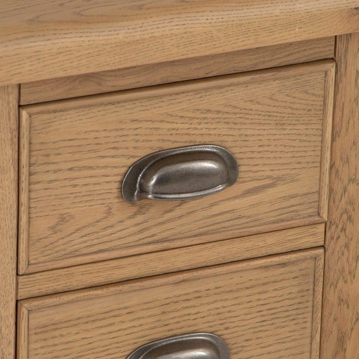 Rusper Oak 3 Drawer Bedside Table - Large16 - Duck Barn Interiors