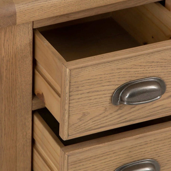 Rusper Oak 3 Drawer Bedside Table - Large14 - Duck Barn Interiors