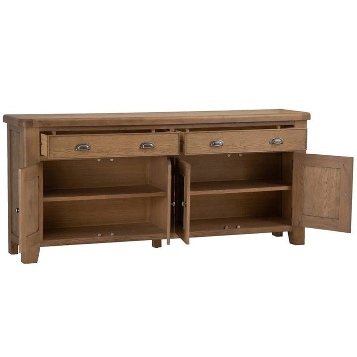 Rusper Oak 4 Door Large Sideboard3 - Duck Barn Interiors