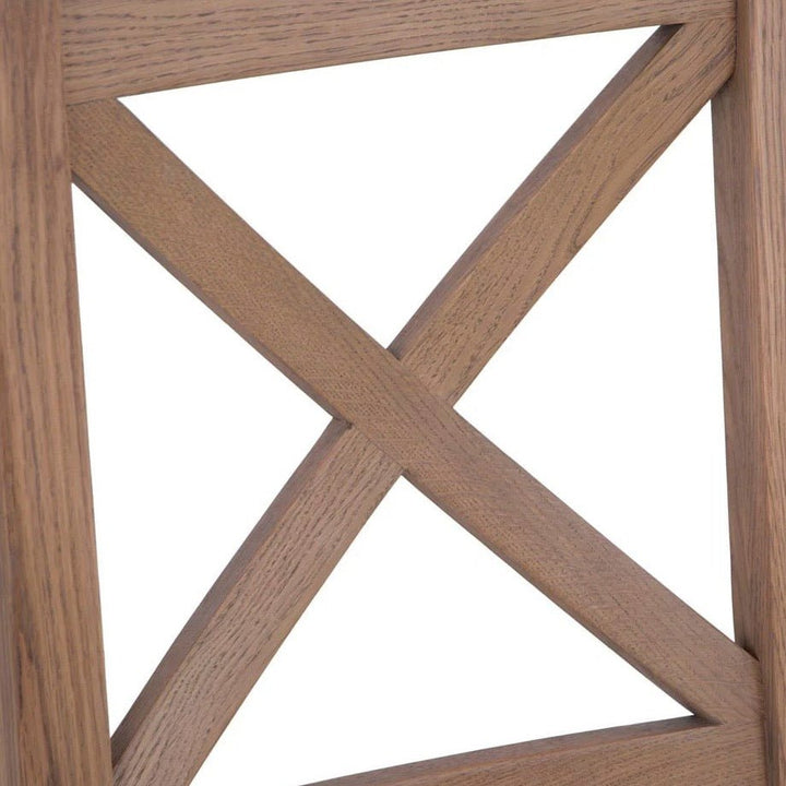 Rusper Oak Cross Back Fabric Dining Chair - Grey Check (Pair)8 - Duck Barn Interiors