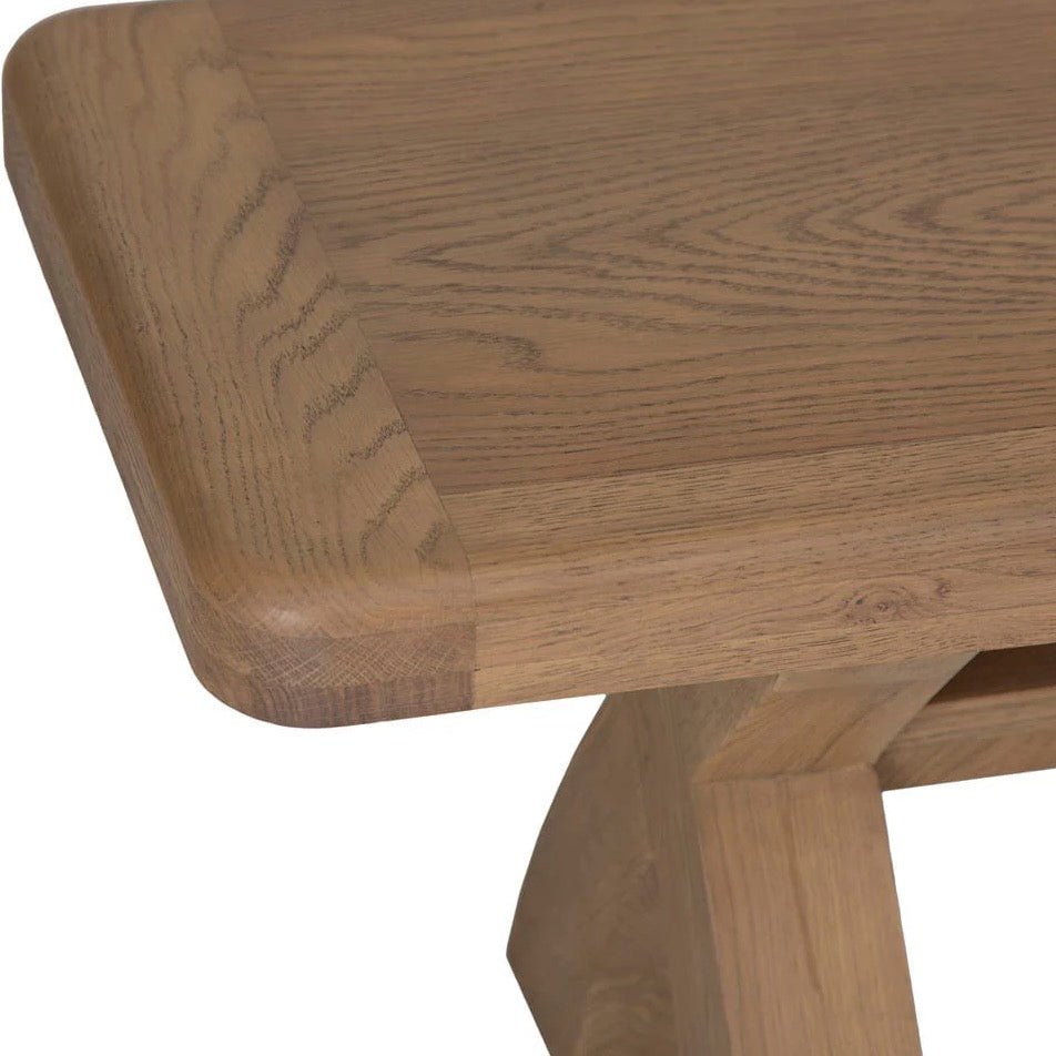 Rusper Oak Cross Leg Dining Bench - 2m12 - Duck Barn Interiors