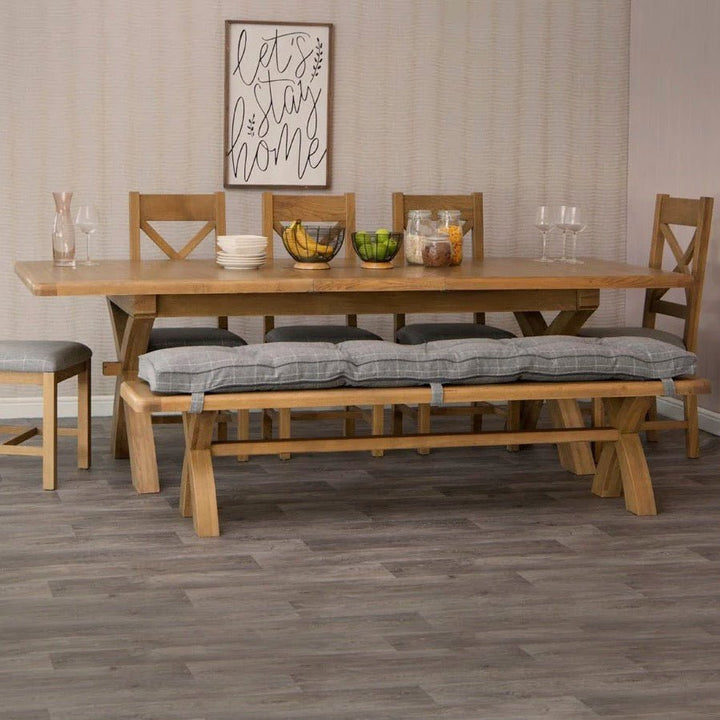 Rusper Oak Cross Leg Extending Dining Table - 2M3 - Duck Barn Interiors