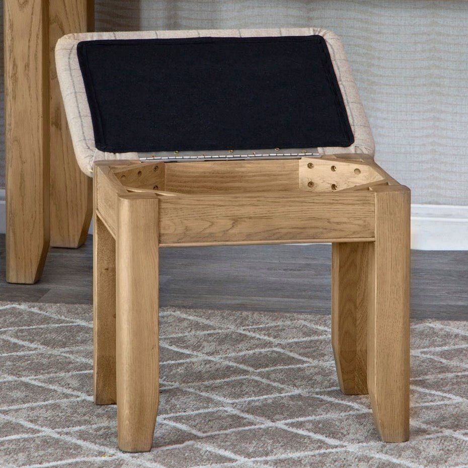 Rusper Oak Dressing Table Stool2 - Duck Barn Interiors