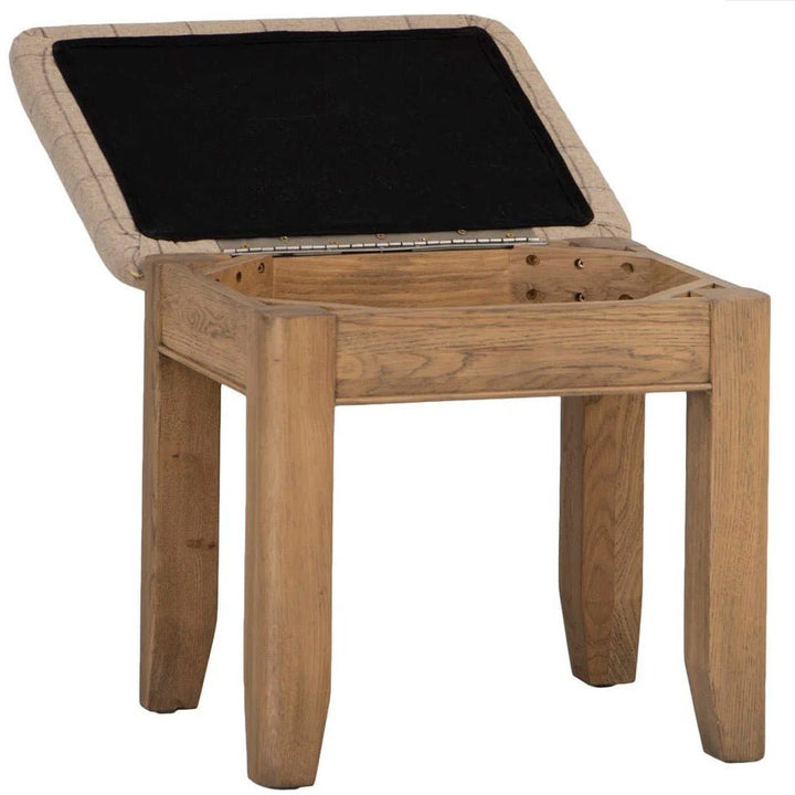 Rusper Oak Dressing Table Stool4 - Duck Barn Interiors