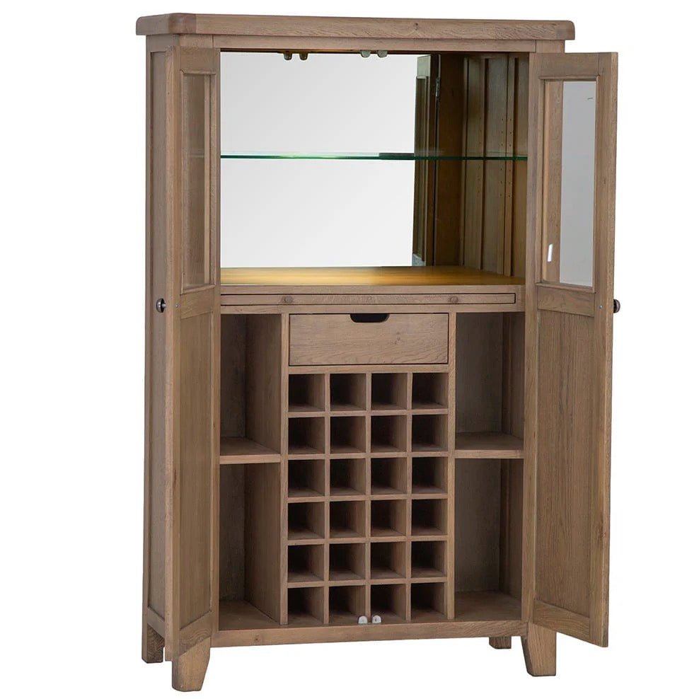 Rusper Oak Drinks Cabinet Cupboard1 - Duck Barn Interiors