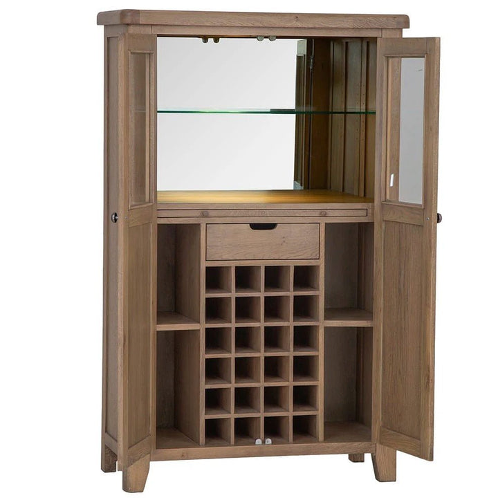 Rusper Oak Drinks Cabinet Cupboard1 - Duck Barn Interiors