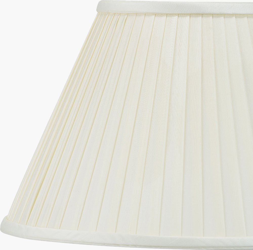 Safari Tall Glass Table Lamp with Bacall Almond Silk Pleated Shade - 45cm7 - Duck Barn Interiors