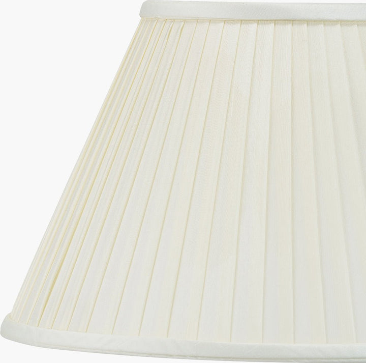 Safari Tall Glass Table Lamp with Bacall Almond Silk Pleated Shade - 45cm7 - Duck Barn Interiors