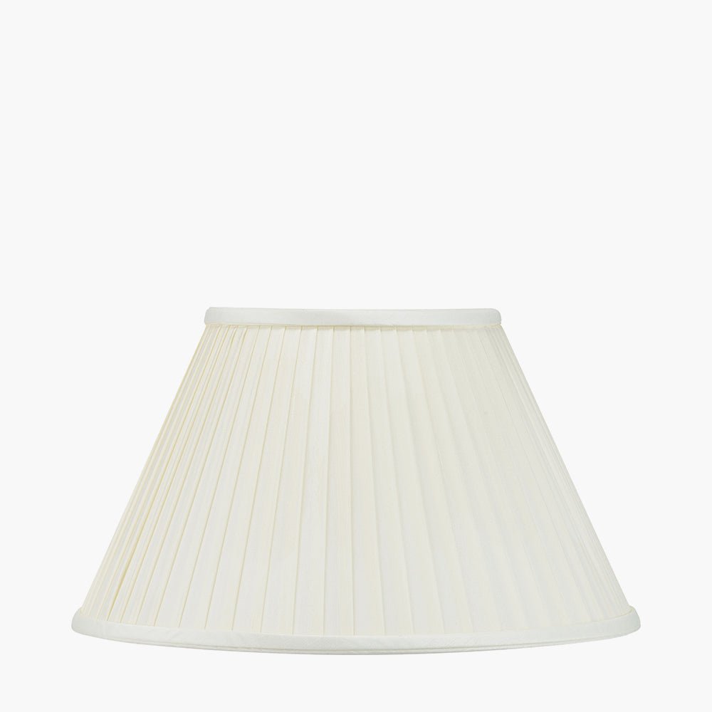 Safari Tall Glass Table Lamp with Bacall Almond Silk Pleated Shade - 45cm6 - Duck Barn Interiors