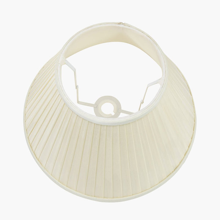 Safari Tall Glass Table Lamp with Bacall Almond Silk Pleated Shade - 45cm8 - Duck Barn Interiors