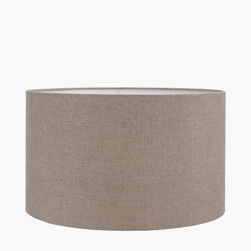 Safari Tall Glass Table Lamp with Edward Natural Linen Shade - 40cm6 - Duck Barn Interiors