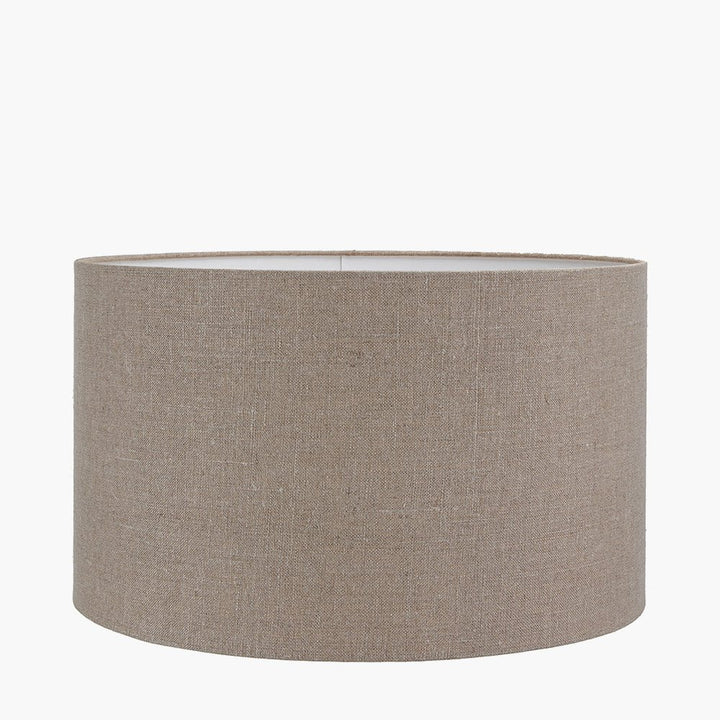 Safari Tall Glass Table Lamp with Edward Natural Linen Shade - 40cm6 - Duck Barn Interiors