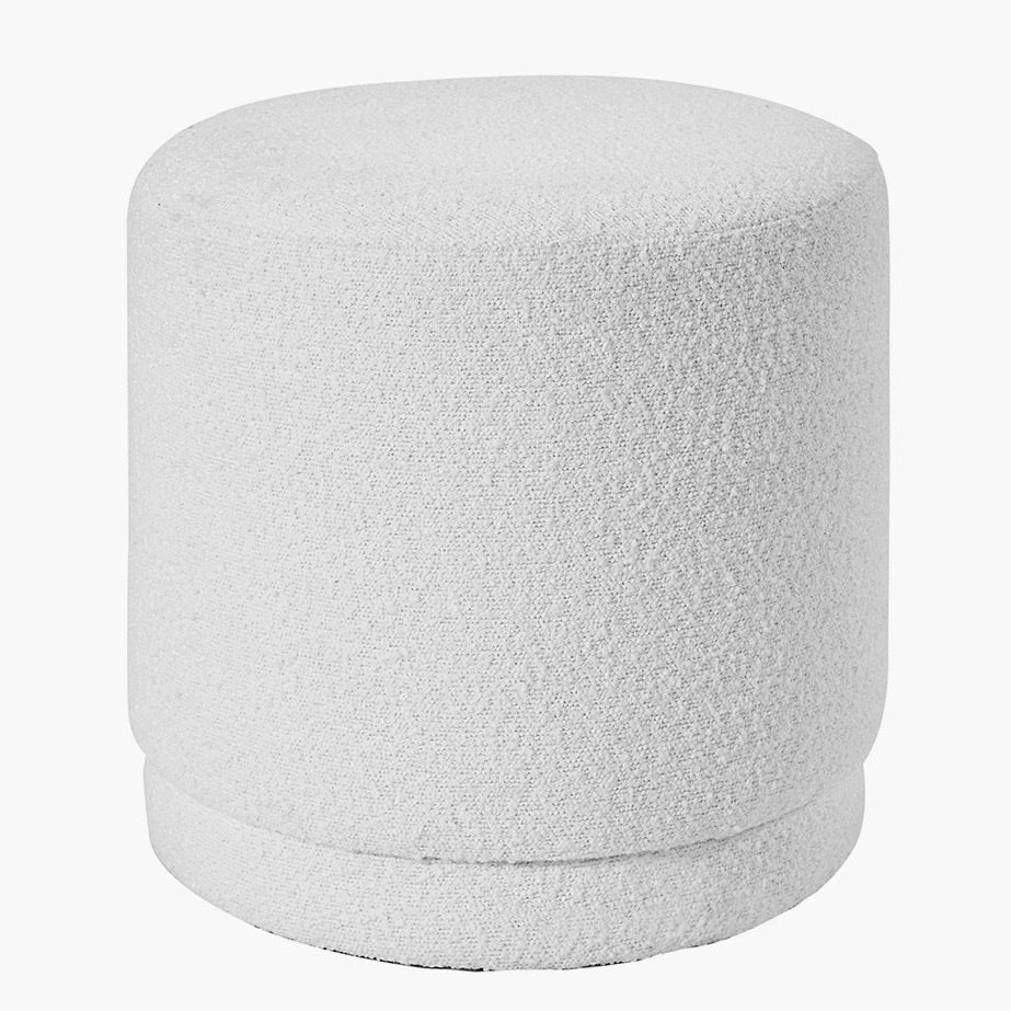 Sassari Boucle Pouffe - White2 - Duck Barn Interiors