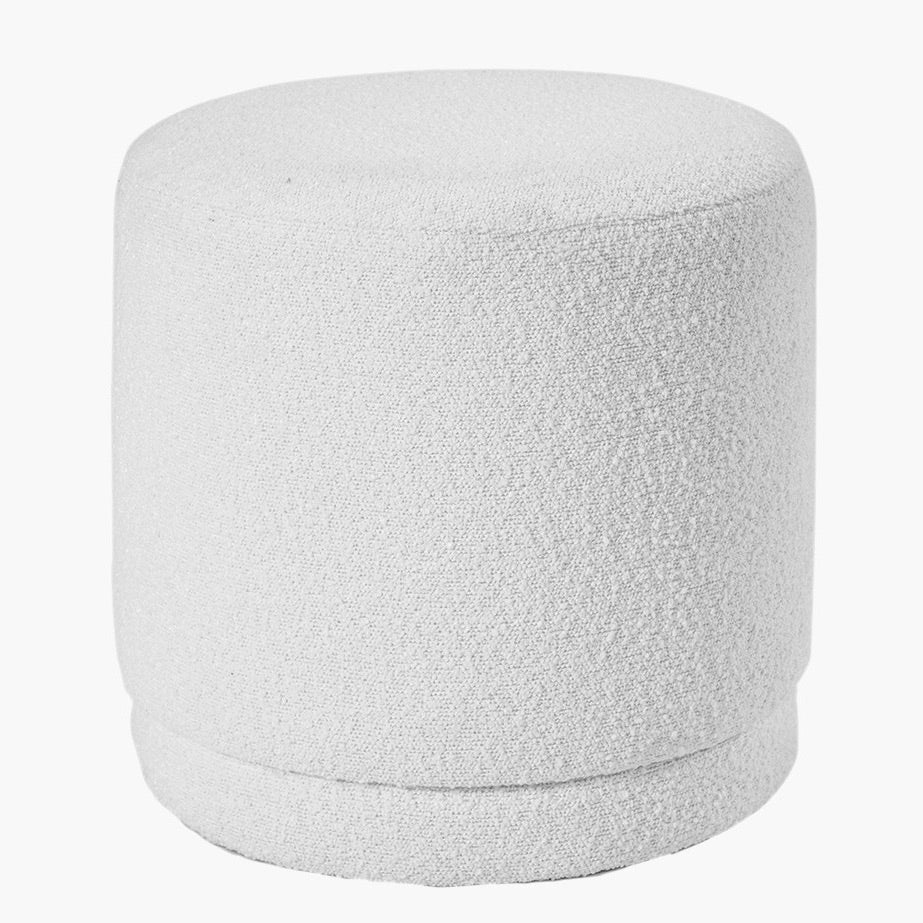Sassari Boucle Pouffe - White3 - Duck Barn Interiors