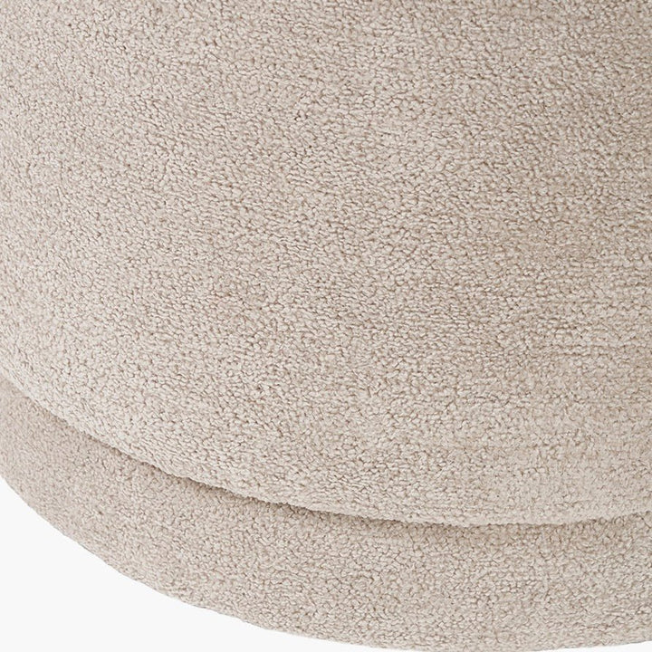 Sassari Teddy Fabric Cylinder Pouffe - Taupe5 - Duck Barn Interiors