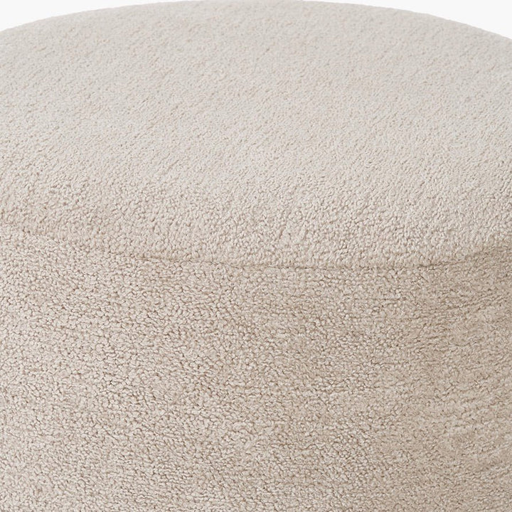 Sassari Teddy Fabric Cylinder Pouffe - Taupe6 - Duck Barn Interiors