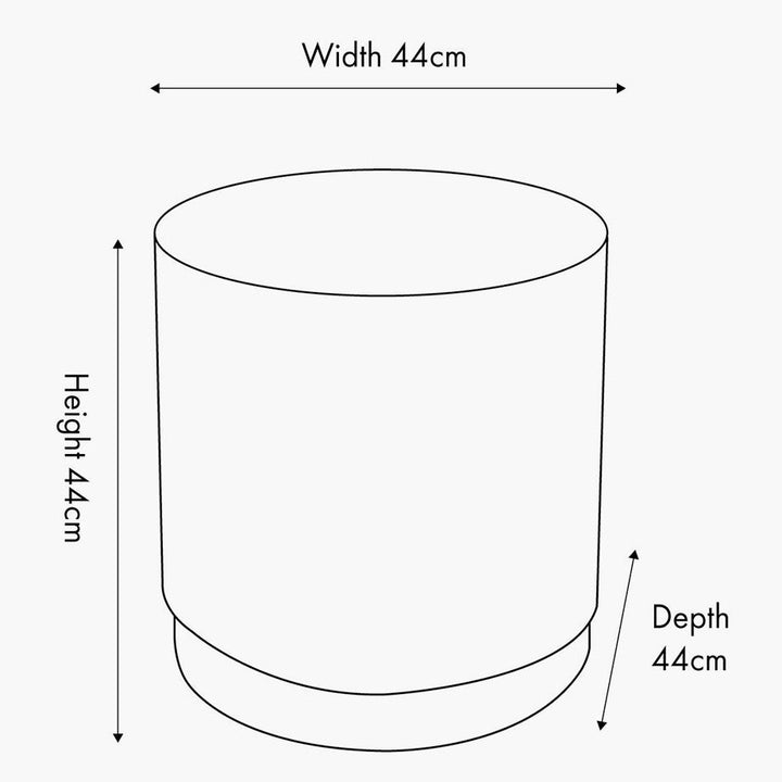 Sassari Teddy Fabric Cylinder Pouffe - Taupe7 - Duck Barn Interiors