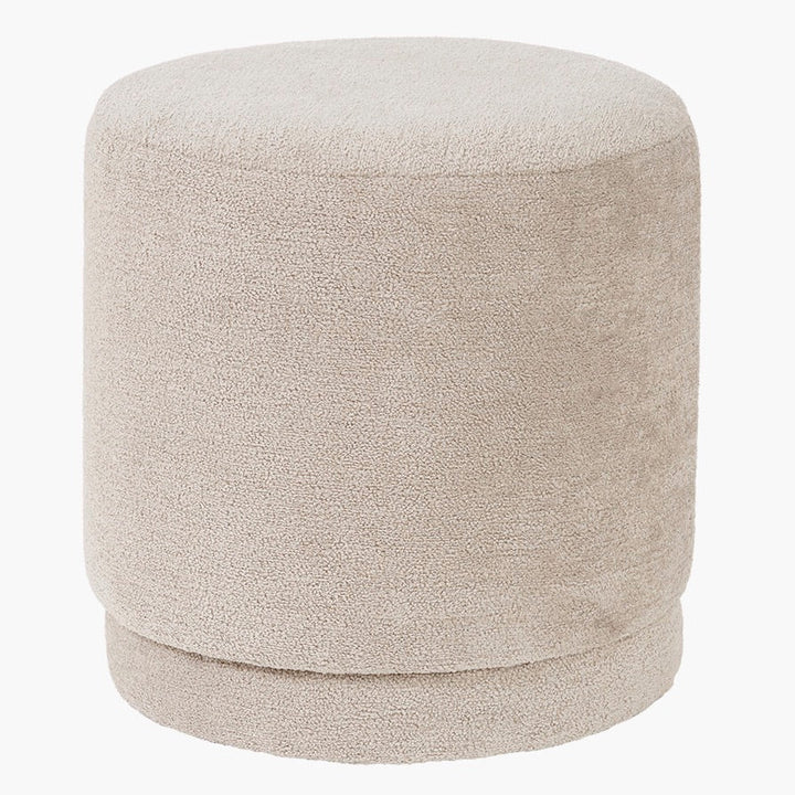 Sassari Teddy Fabric Cylinder Pouffe - Taupe3 - Duck Barn Interiors