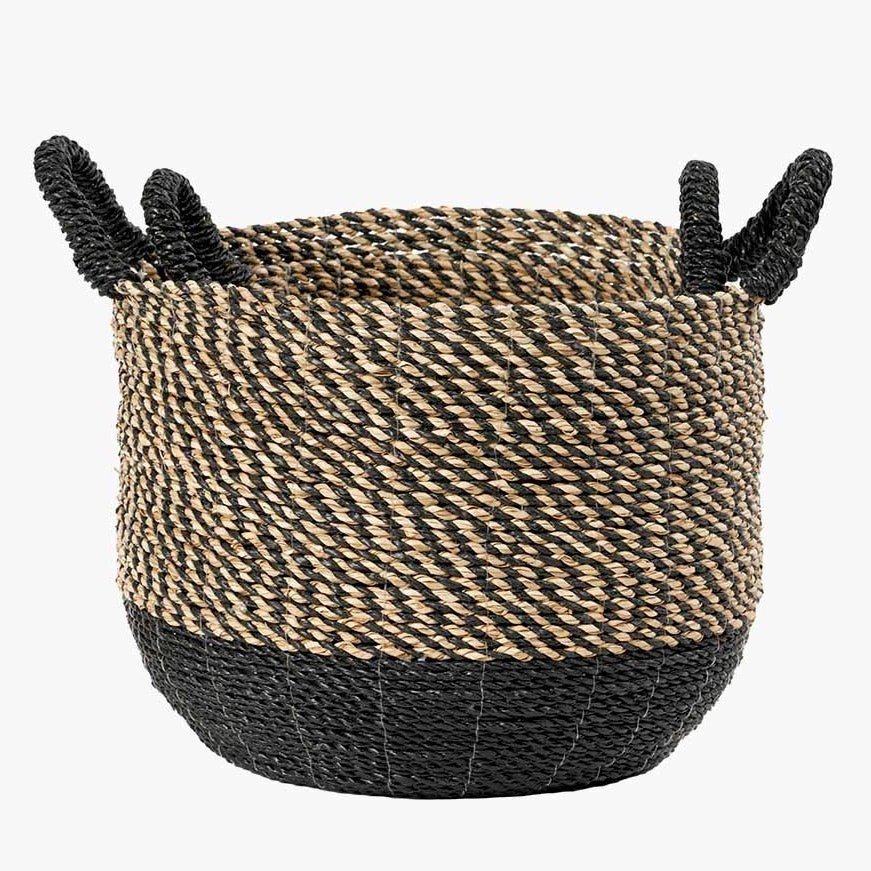 Seagrass Natural & Black Baskets - Set of 22 - Duck Barn Interiors