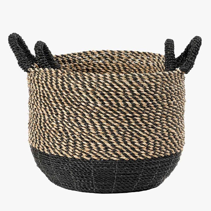 Seagrass Natural & Black Baskets - Set of 22 - Duck Barn Interiors