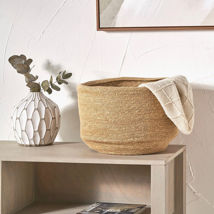 Seagrass Natural Round Basket1 - Duck Barn Interiors