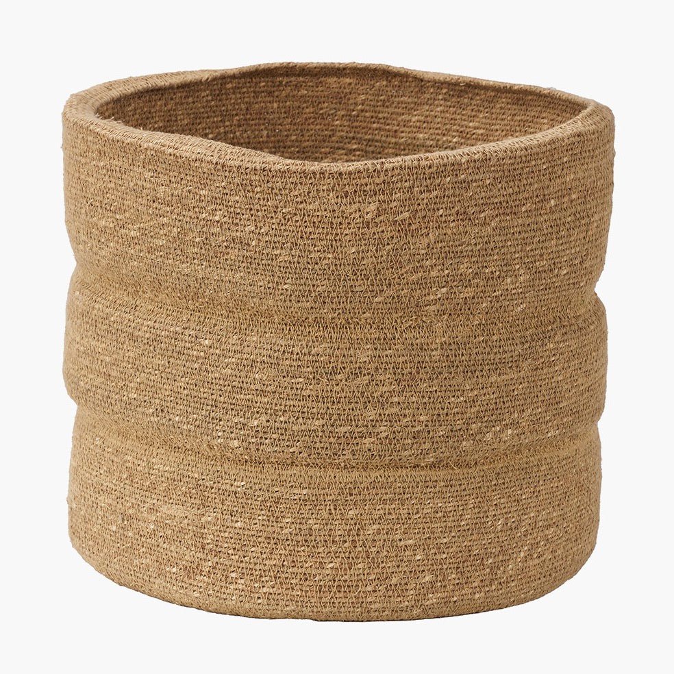 Seagrass Natural Round Ribbed Basket3 - Duck Barn Interiors