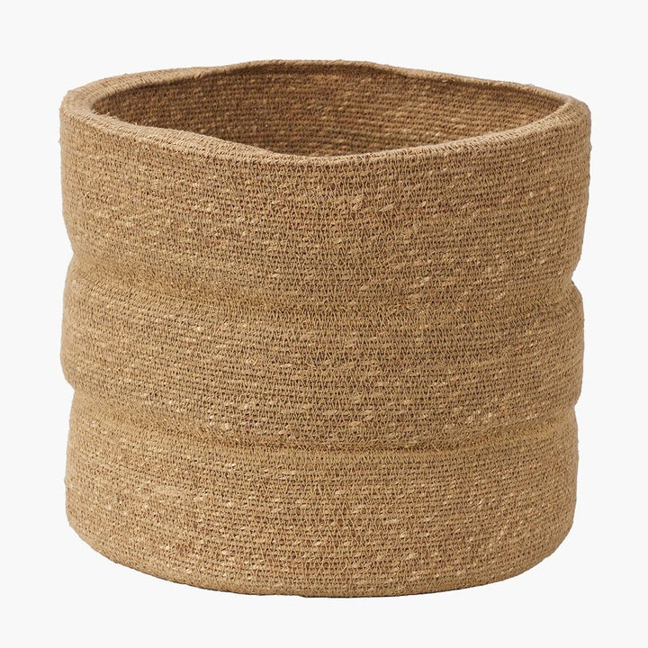 Seagrass Natural Round Ribbed Basket3 - Duck Barn Interiors