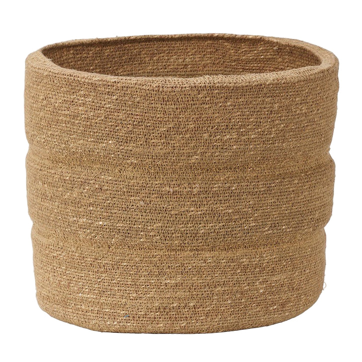 Seagrass Natural Round Ribbed Basket2 - Duck Barn Interiors